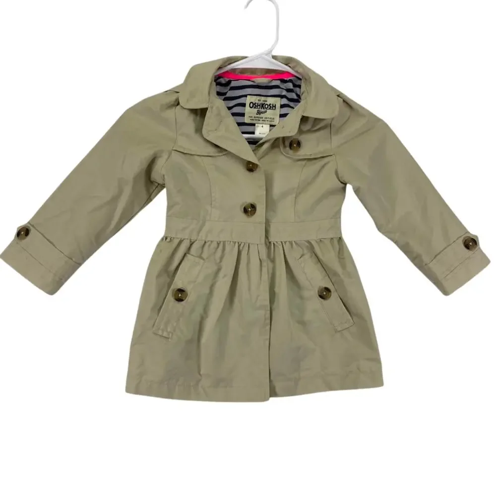 Oshkosh B'gosh Classic trench coat for girls 100% polyester Sz 4T